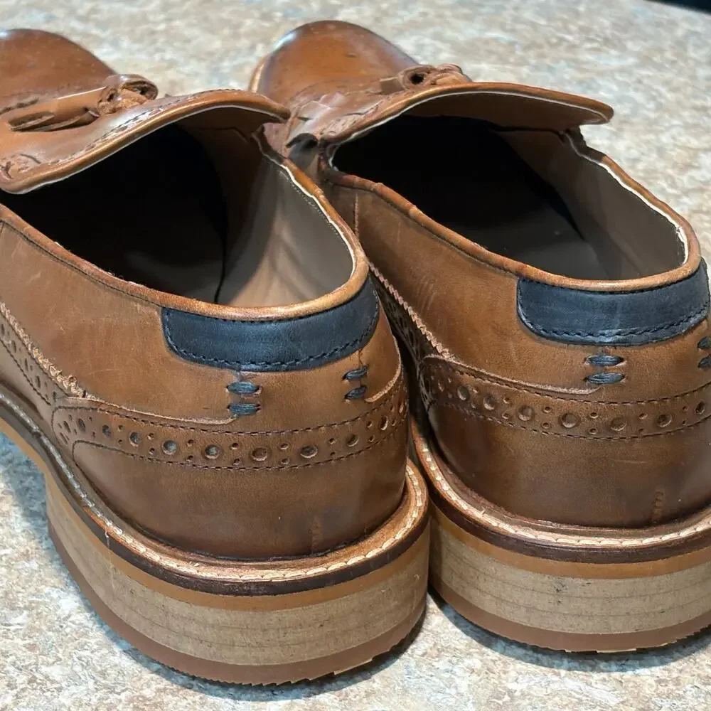 ASOS Men's Fringe Loafer Wing Tip Dress Office Wedding Leather Shoes Size 10